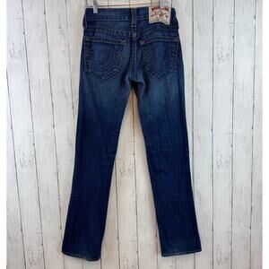 Y2K True Religion Blue Cotton Denim Low Rise Bobby Straight Leg Jean Size 28x34